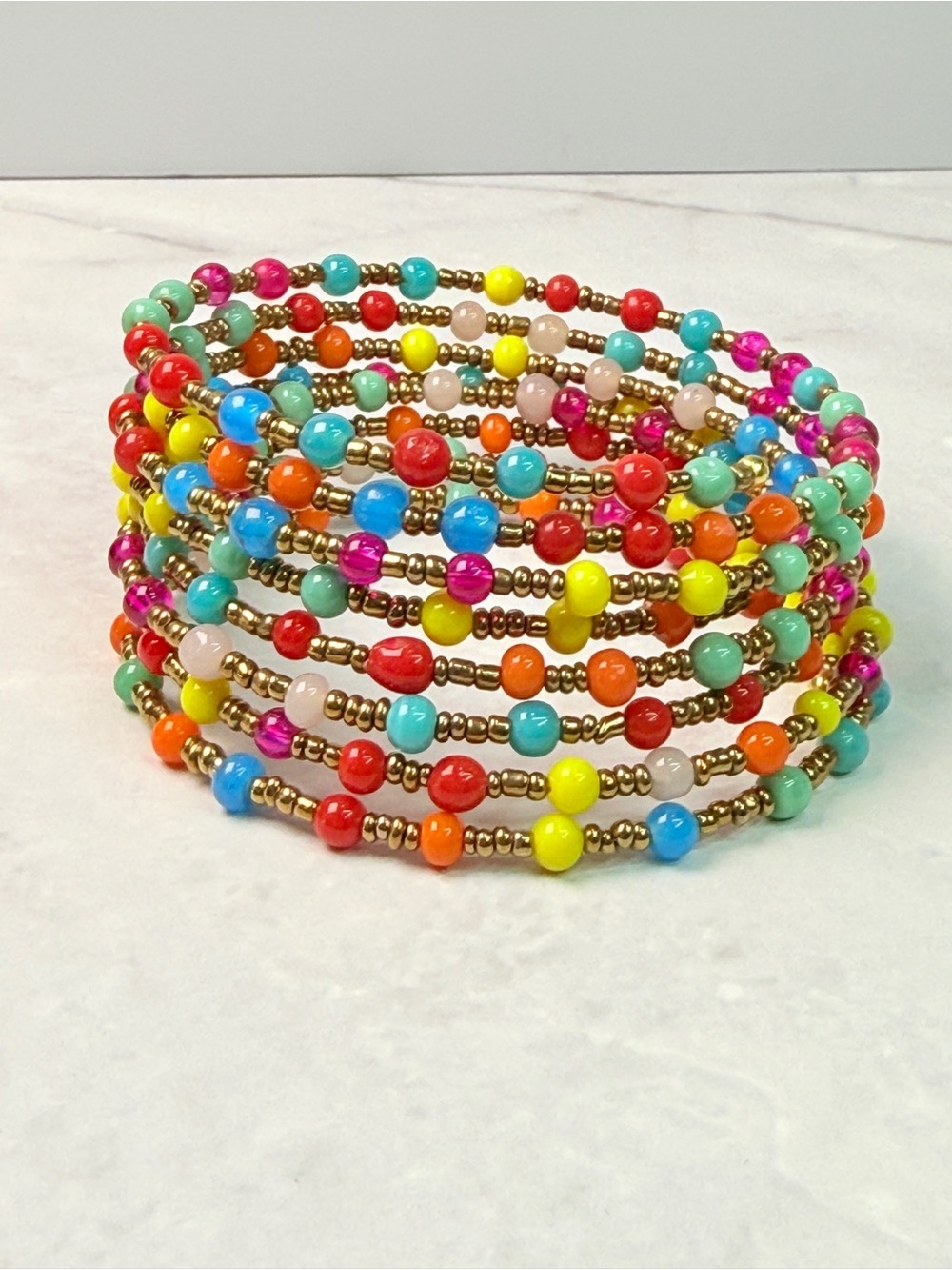 🚨3 for $15🚨 Colorful Multistrand Beaded Memory Wire Bracelet